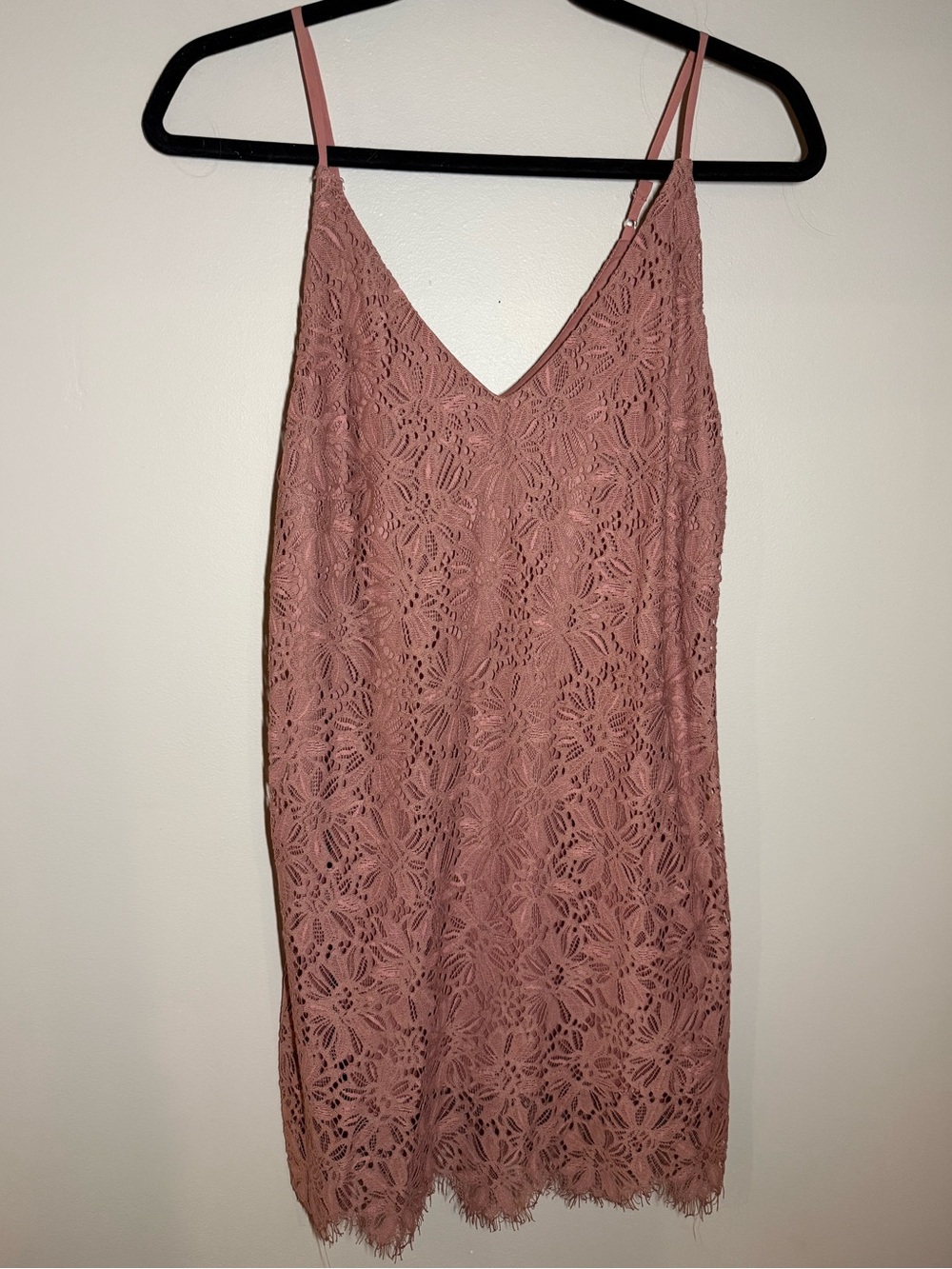 Dusty Rose Floral Lace Camisole Slip